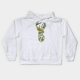 Green Geode gemstone deer - Wiccan Kids Hoodie